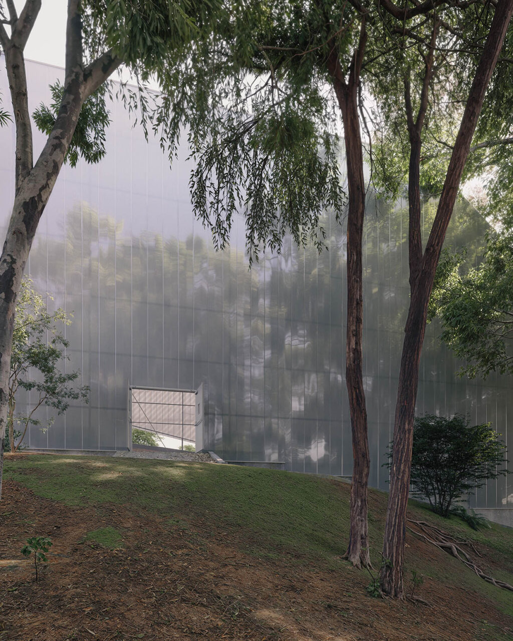 3d visualisation rendering of a sport centre in a park